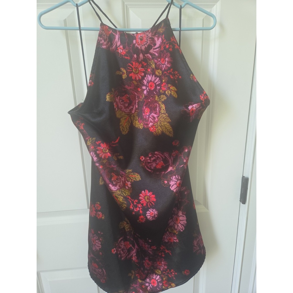 Intimately Free People Floral Halter   Satin Dress Coquette‎ Whimsigoth